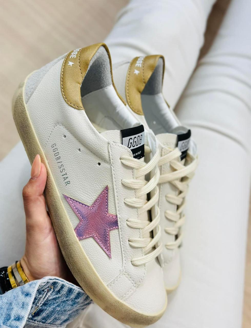 TENIS GOLDEN GOOSE ROSA BEIGE