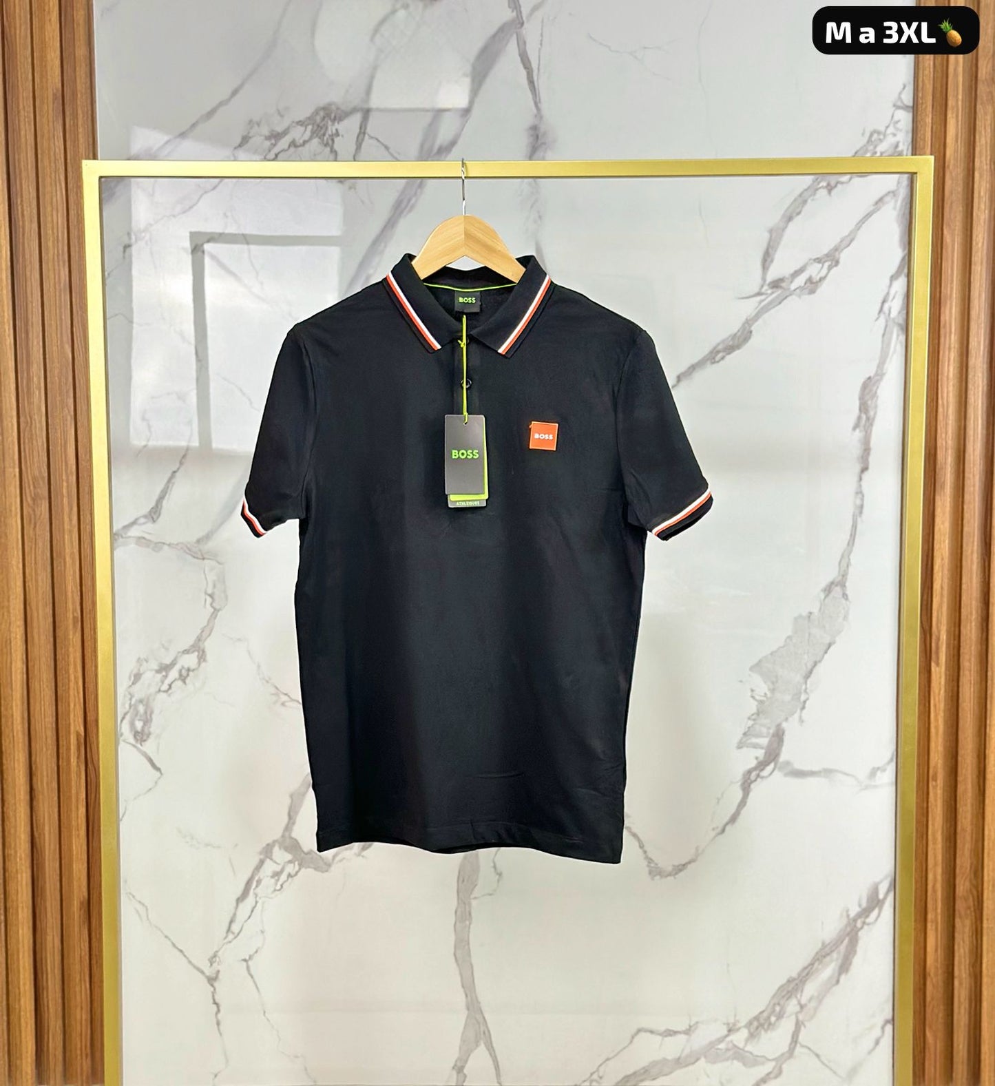 PLAYERA TIPO POLO HUGO BOSS CABALLERO NEGRO