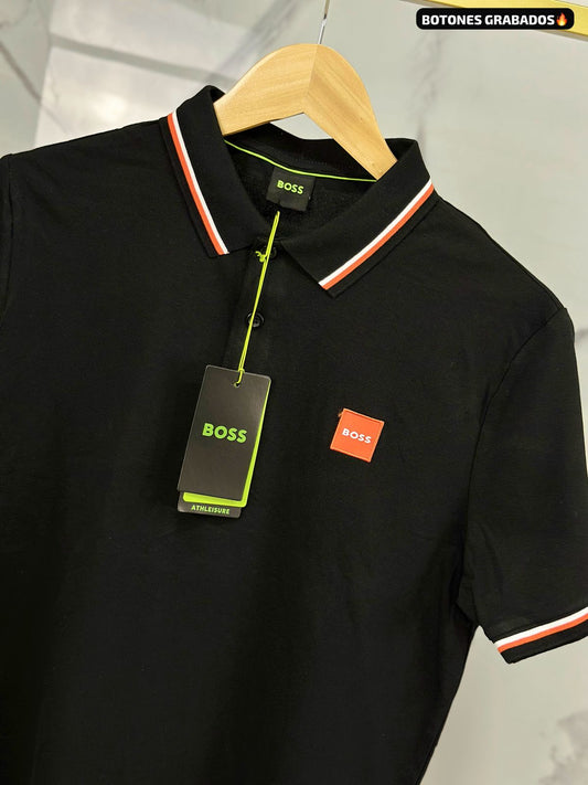 PLAYERA TIPO POLO HUGO BOSS CABALLERO NEGRO